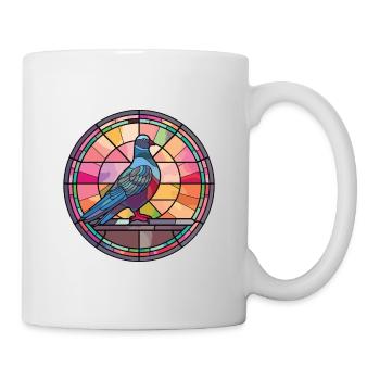 Pigeon Coloré Aquarelle Animal Animal Illustration - Mug blanc - blanc - Droite