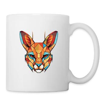 Bunte Aquarell-Tierillustration von Caracal - Tasse - Weiß - Rechts