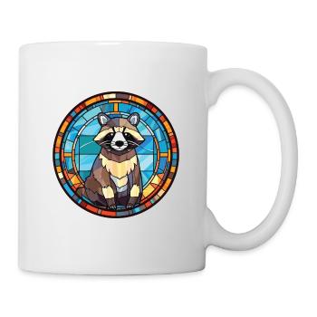 Illustration animale aquarelle colorée de raton laveur - Mug blanc - blanc - Droite