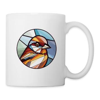 Spatz bunte Aquarell-Tierillustration - Tasse - Weiß - Rechts