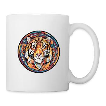 Tiger Colorful Watercolor Animal Pet Illustration - Mug - white - Right