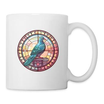 Pigeon Coloré Aquarelle Animal Animal Illustration - Mug blanc - blanc - Droite