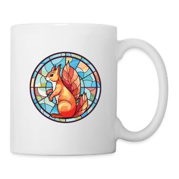 Squirrel Colorful Watercolor Animal Illustration - Mug - white - Right