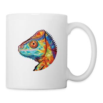 Chameleon Colorful Watercolor Animal Illustration - Mug - white - Right