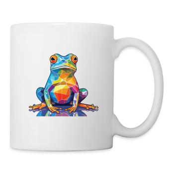 Bunte Aquarell-Tierhaustierillustration des Frosches - Tasse - Weiß - Rechts