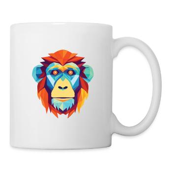 Monkey Orangutan Colorful Watercolor Animal Pet - Mug - white - Right