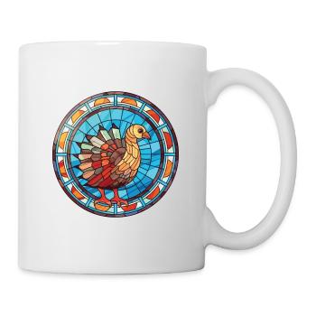 Dinde, animal domestique, coloré, aquarelle, animal, illustration - Mug blanc - blanc - Droite