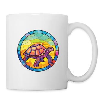 Tortoise Colorful Watercolor Animal Illustration - Mug - white - Right