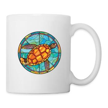 Turtle Colorful Watercolor Animal Pet Illustration - Mug - white - Right