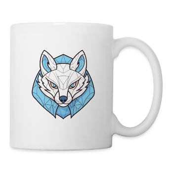Bunte Aquarell-Tierillustration des Polarfuchses - Tasse - Weiß - Rechts