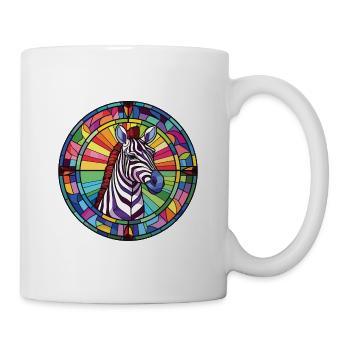 Zebra Colorful Watercolor Animal Pet Illustration - Mug - white - Right