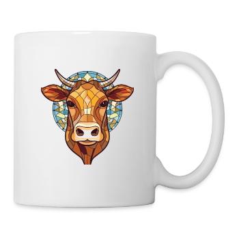 Vache Coloré Aquarelle Animal Animal Illustration - Mug blanc - blanc - Droite