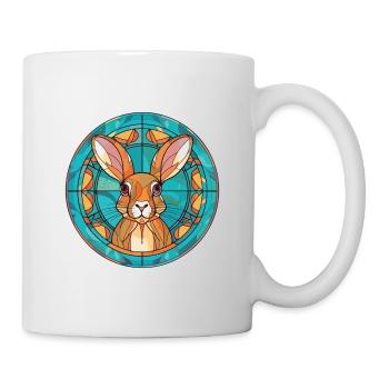 Rabbit Colorful Watercolor Animal Pet Illustration - Mug - white - Right