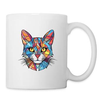European Shorthaired Domestic Cat Breed Colorful - Mug - white - Right