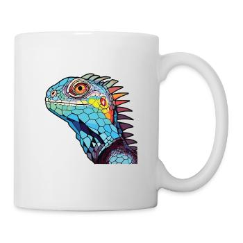 Iguana Colorful Watercolor Animal Pet Illustration - Mug - white - Right
