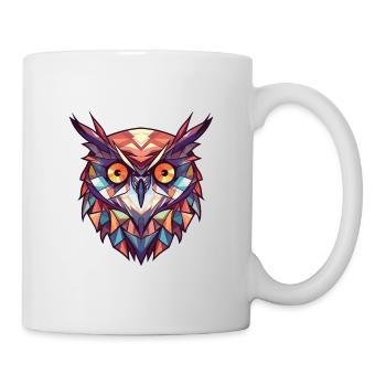 Langohreule Buntes Aquarell Tier Cartoon - Tasse - Weiß - Rechts
