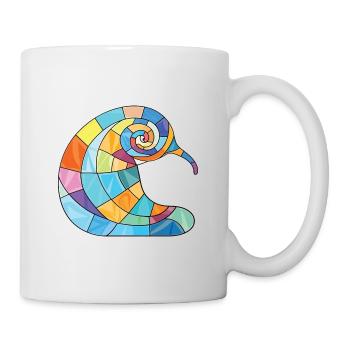 Schnecke, Buntes, Aquarell, Tier, Haustier, Illustration - Tasse - Weiß - Rechts