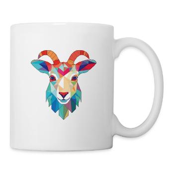 Goat Colorful Watercolor Animal Pet Illustration - Mug - white - Right