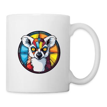 Lemur Colorful Watercolor Animal Pet Illustration - Mug - white - Right