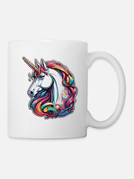 Licorne / Cheval / Fille / Créature mythique / Conte de fées - Mug blanc - blanc
