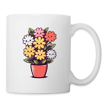 Laughing flowers in flower pot - Mug - white - Right