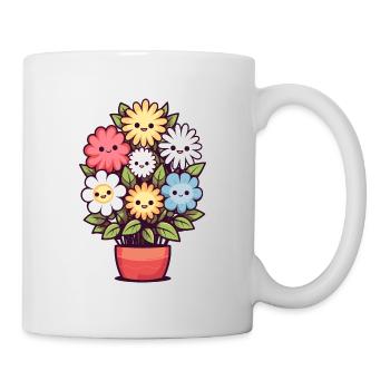 Laughing flowers in flower pot - Mug - white - Right