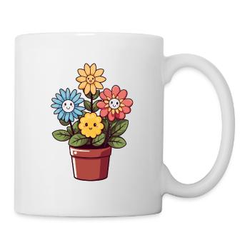 Laughing flowers in flower pot - Mug - white - Right