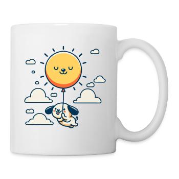 Der Ballon, die Sonne und ein glücklicher Hund - Tasse - Weiß - Rechts