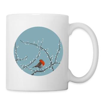 Oiseau d’hiver - Mug blanc - blanc - Droite