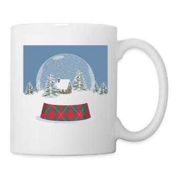 Glass ball inserted in winter landscape - Mug - white - Right