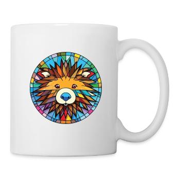 Stachelschwein buntes Aquarell Tier Illustration - Tasse - Weiß - Rechts