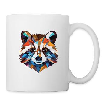 Raccoon Colorful Watercolor Animal Illustration - Mug - white - Right