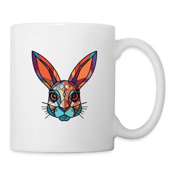 Kaninchen buntes Aquarell Tier Haustier Illustration - Tasse - Weiß - Rechts
