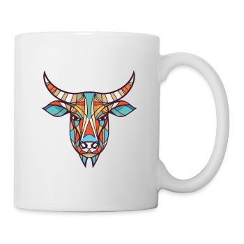 Illustration d’animaux de compagnie aquarelle colorée de zébu - Mug blanc - blanc - Droite