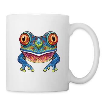 Tree Frog Colorful Watercolor Animal Illustration - Mug - white - Right
