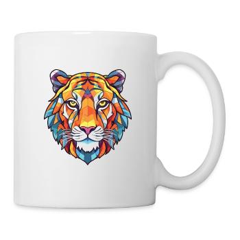 Tiger Colorful Watercolor Animal Pet Illustration - Mug - white - Right