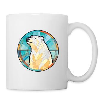 Eisbär Buntes Aquarell Tier Illustration - Tasse - Weiß - Rechts