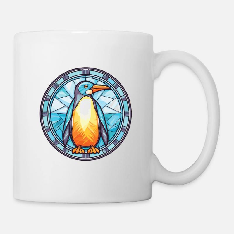 Pinguin bunte Aquarell-Tier-Illustration - Tasse - Weiß