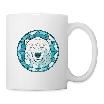 Eisbär Buntes Aquarell Tier Illustration - Tasse - Weiß - Rechts