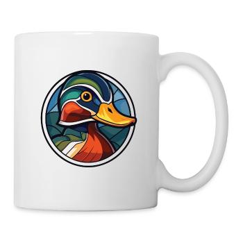 Mandarinente Bunte Aquarell-Tier-Karikatur - Tasse - Weiß - Rechts