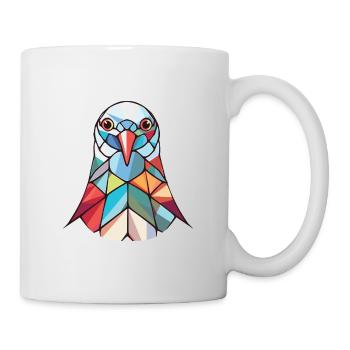 Taube buntes Aquarell Tier Haustier Illustration - Tasse - Weiß - Rechts