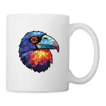 Crow Colorful Watercolor Animal Pet Illustration - Mug - white - Right