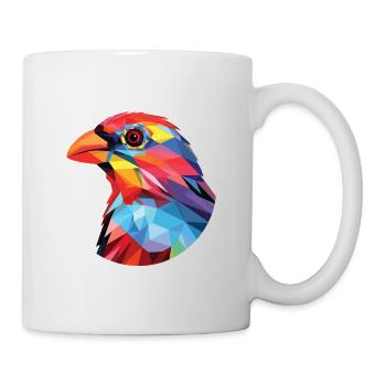Finch Buntes Aquarell Tier Haustier Illustration - Tasse - Weiß - Rechts