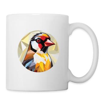 Stieglitz Bunte Aquarell Tier Illustration - Tasse - Weiß - Rechts