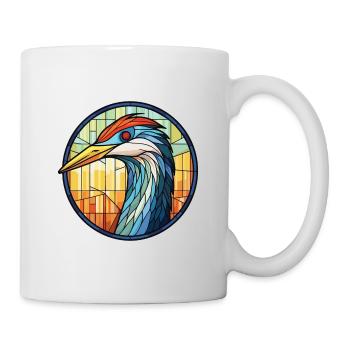 Reiher buntes Aquarell Tier Haustier Illustration - Tasse - Weiß - Rechts