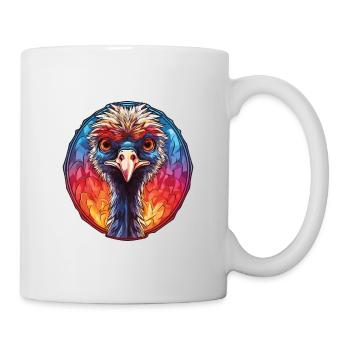 Strauß buntes Aquarell Tier Illustration - Tasse - Weiß - Rechts