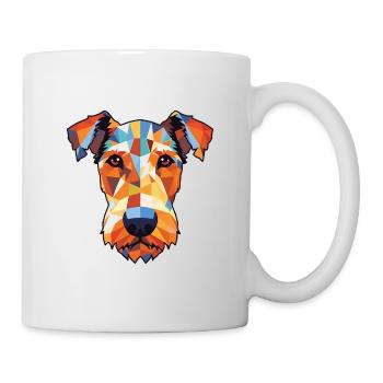 Airedale Terrier chien aquarelle colorée Animal - Mug blanc - blanc - Droite