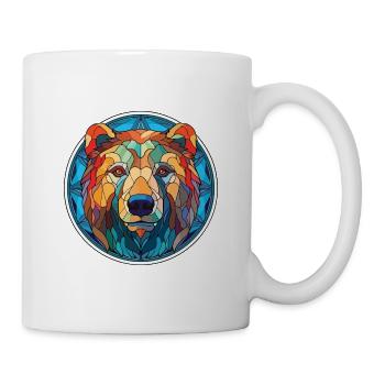Bär buntes Aquarell Tier Haustier Illustration - Tasse - Weiß - Rechts