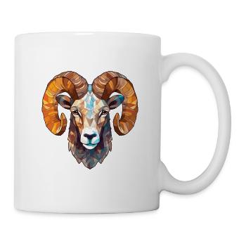 Mouflon d’Amérique coloré aquarelle Animal Cartoon - Mug blanc - blanc - Droite