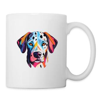 Dalmatiner Hund Buntes Aquarell Tier Karikatur - Tasse - Weiß - Rechts